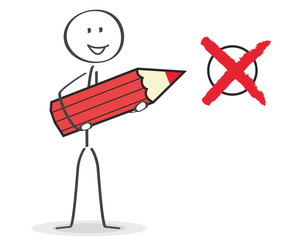 Strichmännchen macht das rote Kreuz