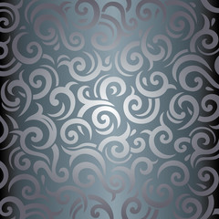 Silver luxury vintage vector pattern wallpaper retro background