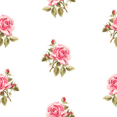 Seamless floral pattern with little roses