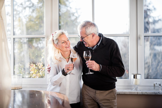 Older Couple Drinking Champagne