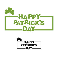 Happy Patricks day. Logo for traditional holiday in Ireland. Clo