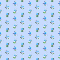 Seamless floral pattern with little roses