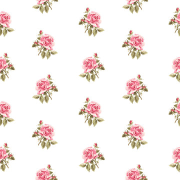 Seamless floral pattern with little roses