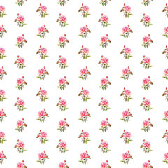 Seamless floral pattern with little watercolor roses. Used for b