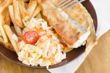 fried fish - saffron cod or navaga