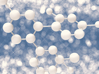 3d rendered white molecule structure