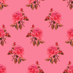 Watercolor roses pattern
