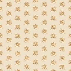 Watercolor roses. Seamless wallpaper floral pattern.