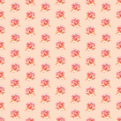 Watercolor roses. Seamless wallpaper floral pattern.