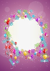 backgroud with balloons and torn paper