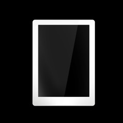 blank screen digital tablet isolated on black