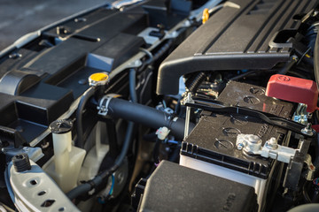 Detail of new car engine