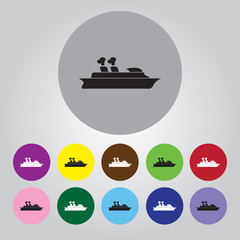 Cruise sea ship - Vector icon