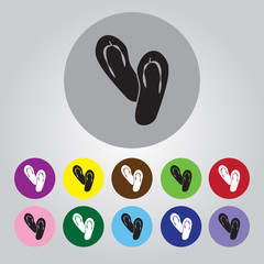 Beach slippers icon