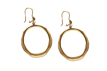 Gold earrings isolated - Powered by Adobe