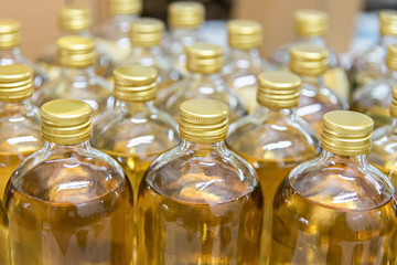 Clear Glass Bottle fill with Liquid