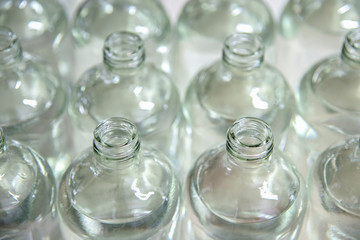 Clear Glass Bottle fill with Liquid