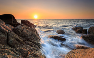 Beautiful sunset at Karon beach in Phuket