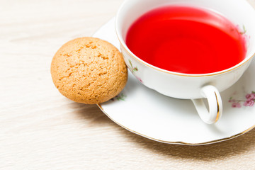 Cup of tea with cookies