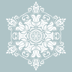 Elegant vector white ornament in the style of barogue. Abstract traditional pattern with oriental elements