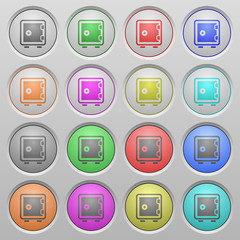 Strong box plastic sunk buttons