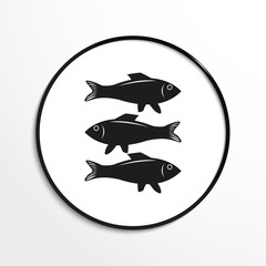 Several fish. Vector icon.
