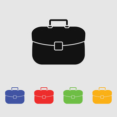 Briefcase icon, vector illustration. Flat design style