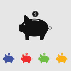 Vector piggy money bank icon