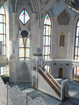The interior of the Kul Sharif mosque in Kazan, Russia