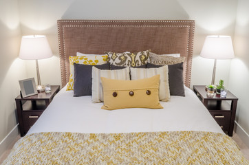 Beautiful and modern home and hotel bedroom interior design.