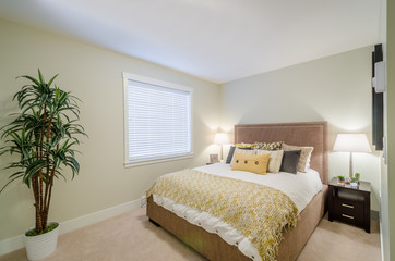 Fototapeta premium Beautiful and modern home and hotel bedroom interior design.