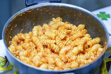 fusilli with meat sauce