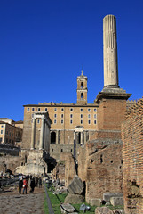 ROME, ITALY - DECEMBER 21, 2012: Ruins of the Roman Forum, Rome, Italy