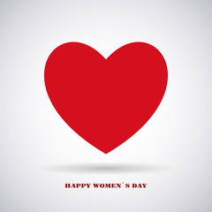 Happy Women's Day,Red Vector Heart,symbol