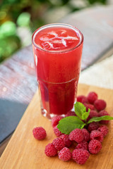 fruit drink with raspberries