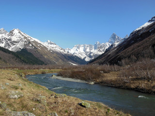 Fototapeta na wymiar A valley of the river Klukhor, Caucasus 1