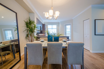 Modern dining room in luxury house.