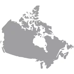 Fotobehang map of canada gray on a white background © vukrytas