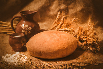 bread on the fabric texture