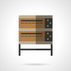 Bakery oven flat color design vector icon