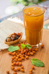fruit drink with sea buckthorn