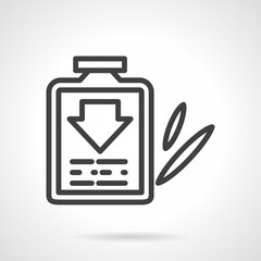 Cough syrup black line design vector icon