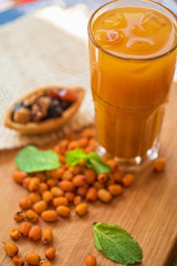 fruit drink with sea buckthorn