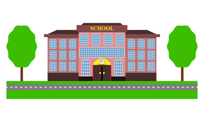 modern school building flat design