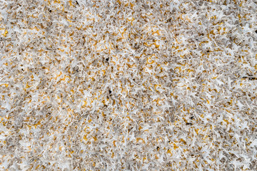 Pattern of silver metal piece hang on the roof