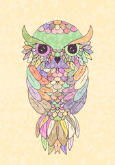 Owl graphic. Abstract