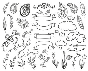 Vector Illustration of Hand Drawn Design Elements