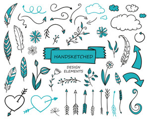 Vector Illustration of Hand Drawn Design Elements