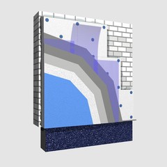Polystyrene wall insulation 3d scheme