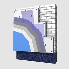 Polystyrene wall insulation 3d scheme